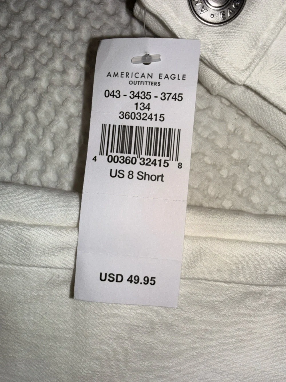 NWT! American Eagle Outfitters Super Hi Rise White Women’s Jeggings Size 8 Short